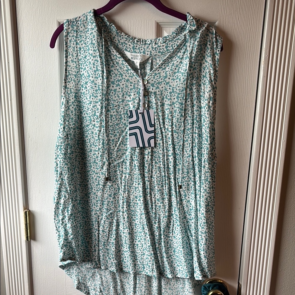 Floral Sleeveless Top - Green